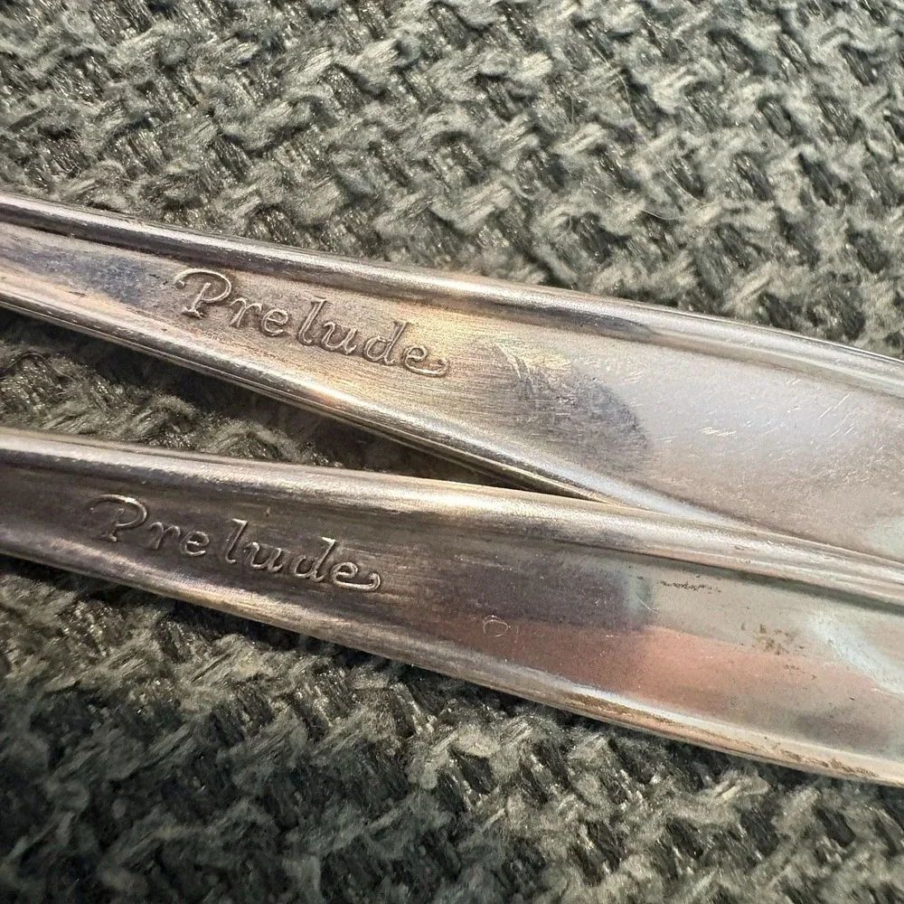 SET TWO International Sterling Silver Prelude Demitasse Spoon 4.25